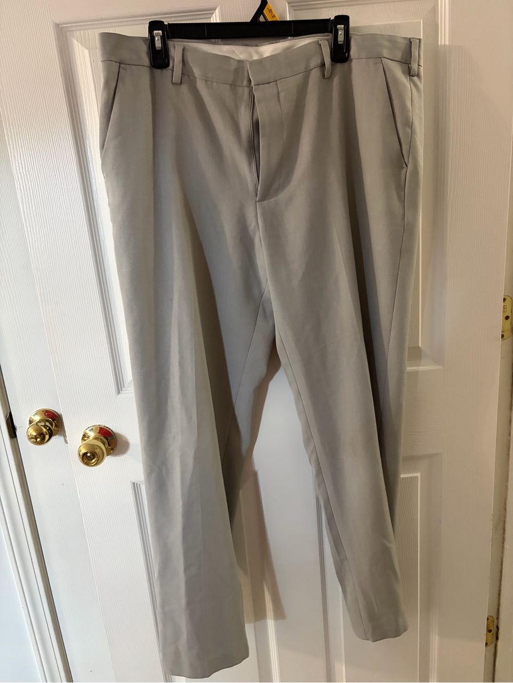 Van Heusen Light Gray Flat-Front Dress Pants